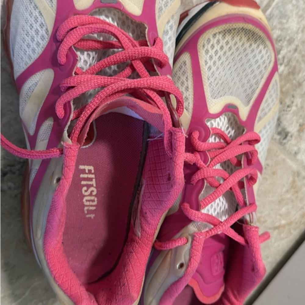 Pink and White Athletic Shoes